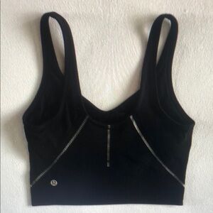 Black Sports Bra with Silver Accents